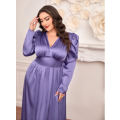 Plus Gigot Sleeve Ruched Dress