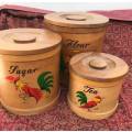 VINTAGE BENTWOOD KITCHEN CONTAINERS