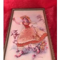 VINTAGE FRAMED EMBROIDERED `MARY HAD A LITTLE LAMB`