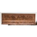 THE LAST SUPPER - LARGE CARVED WOODEN PICTURE