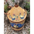 VINTAGE PAINTED METAL CAN...large