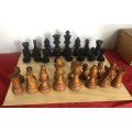 VINTAGE WOODEN CHESS SET and BOX