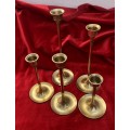 BRASS CANDLESTICK SET - Taper candle holders in 5 heights