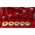 BRASS CANDLESTICK SET - Taper candle holders in 5 heights