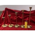 BRASS CANDLESTICK SET - Taper candle holders in 5 heights