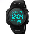 Skmei Mens Digital LED Sports Watche Military Waterproof Electronic Fashion Casual Wristwatch(Black)
