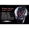 Jaragar Sport Racing Design Mens Automatic Mechanical Triangle Watches Genuine Leather Strap