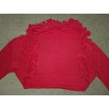 LADIES RED LONG-SLEEVE CARDIGAN (SMALL)
