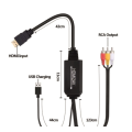 HDMI to RCA Cable Converter HDMI to AV Converter 1080P (1m)