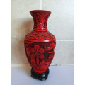 Stunning red oriental theme vase