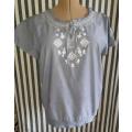 Ladies "Mosaic" Embroidered Grey Blouse Size 44