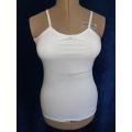 Ladies White Strappy Top with built-in support Size Medium