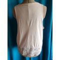 BRAND NEW!! Ladies Salmon Sleeveless Top with Anglaise Decoration Size 42
