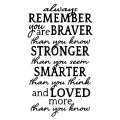 Black Vinyl Home Decor Wall Art - Always Remember You Are