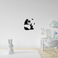 Vinyl Home Decor Wall Art - Panda - Black