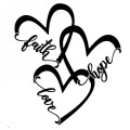Faith Hope Love Hearts Vinyl Wall Decor