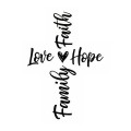 Faith Hope Love Family Cross Vinyl Wall Decor