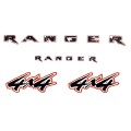 Decorative tailgate sticker set compatible with any Ford Ranger - Black, Orange