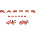 Decorative tailgate sticker set compatible with any Ford Ranger - Orange, Black