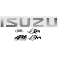 Tailgate Sticker Compatible with Isuzu with mix sticker set - Metallic silver