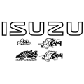 Tailgate Sticker Compatible with Isuzu with mix sticker set - Outline black