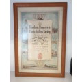 RHODESIA PIONEERS & EARLY SETTLERS SOCIETY. 900mm x 340mm. Framed behind glass.