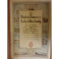 RHODESIA PIONEERS & EARLY SETTLERS SOCIETY. 900mm x 340mm. Framed behind glass.