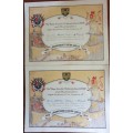 * 1886 - 1936* 2 x Original Invites to Johannesburg Golden Jubilee
