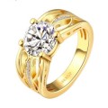 *** Absolutely Gorgeous *** 18K Gold Plated Fashion Ring AAA+ CZ - Size 8