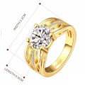 *** Absolutely Gorgeous *** 18K Gold Plated Fashion Ring AAA+ CZ - Size 8 / 9