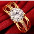 *** Absolutely Gorgeous *** 18K Gold Plated Fashion Ring AAA+ CZ - Size 8 / 9