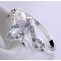 *** Exquisite *** AAA+ CZ - 925 Silver Plated Silver Ring Size 8