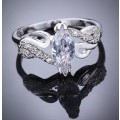 *** Exquisite *** AAA+ CZ - 925 Silver Plated Silver Ring Size 8