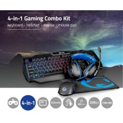 4-in-1 Gaming Combo Kit - Keyboard - Mouse - Mouse Pad - Headphone with Mouth Piece