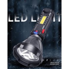 LED Flashlight With USB Output - Side Lamp Lighting - Battery Indicator