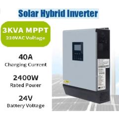 3KVA Pure SineWave Hybrid Inverter with 40Amp MPPT Built In Solar Charge Controller - 24Volts
