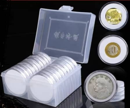 10 Packs Coin Holder Capsules Clear Round Plastic Coin Container Case for Coin  Collection Supplies