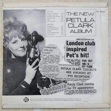Pop PETULA CLARK THE NEW PETULA CLARK ALBUM I KNOW A PLACE for