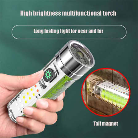 LED Multi-Function Banknote Detector Warning Light Flashlight with Magnetic Suction
