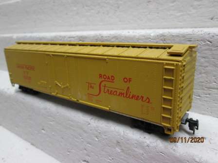 Union Pacific box car sits on a siding Stock Photo - Alamy