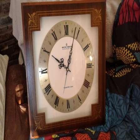 Rare Mid Century Vintage Aichi Tokei Aichron S Wooden Transistor Wall Clock  Retro Japan