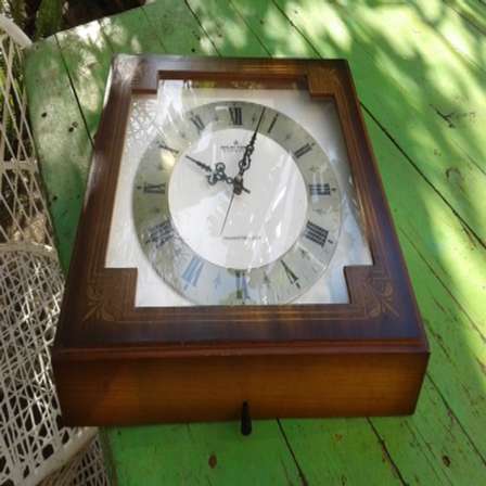 Rare Mid Century Vintage Aichi Tokei Aichron S Wooden Transistor Wall Clock  Retro Japan