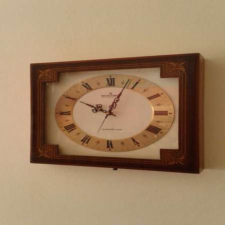 Rare Mid Century Vintage Aichi Tokei Aichron S Wooden Transistor Wall Clock  Retro Japan