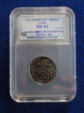 Five Rand - COINAGE OF GRIQUA TOWN - R5 ( 2015 ) MS 64 - SANGS Graded ...