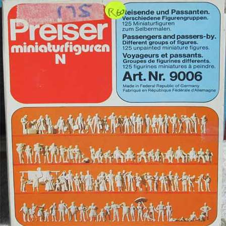 Railway - PREISER N SCALE - MINIATURE FIGURES PASSENGERS, PAASER'S