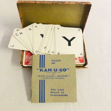 Other Board Games Cards Vintage 1930s Kan U Go Crossword Patience