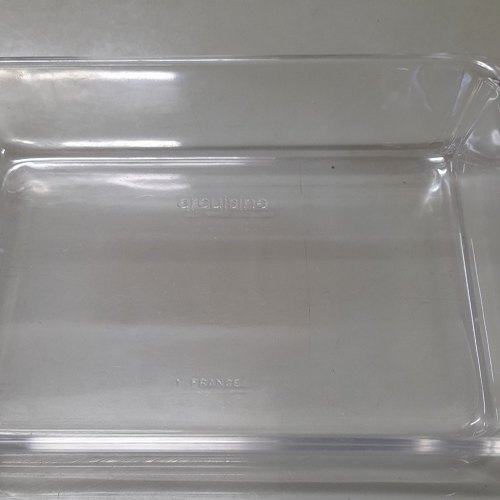 Vintage French Arcuisine Clear Glass Baking Dish, Refrigerator Box, Oven to  Tableware 