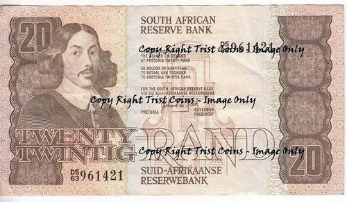 Other South African Bank Notes - Lot of 10 old SA R20 notes - as per ...