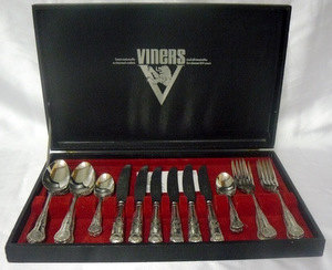 Cutlery Viners England Complete Silver Plated Cutlery Set Kings 