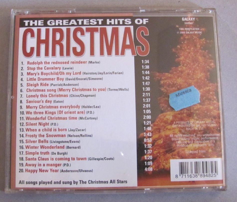 Holiday Music - CD - The Greatest Hits of Christmas - 2000 for sale in ...